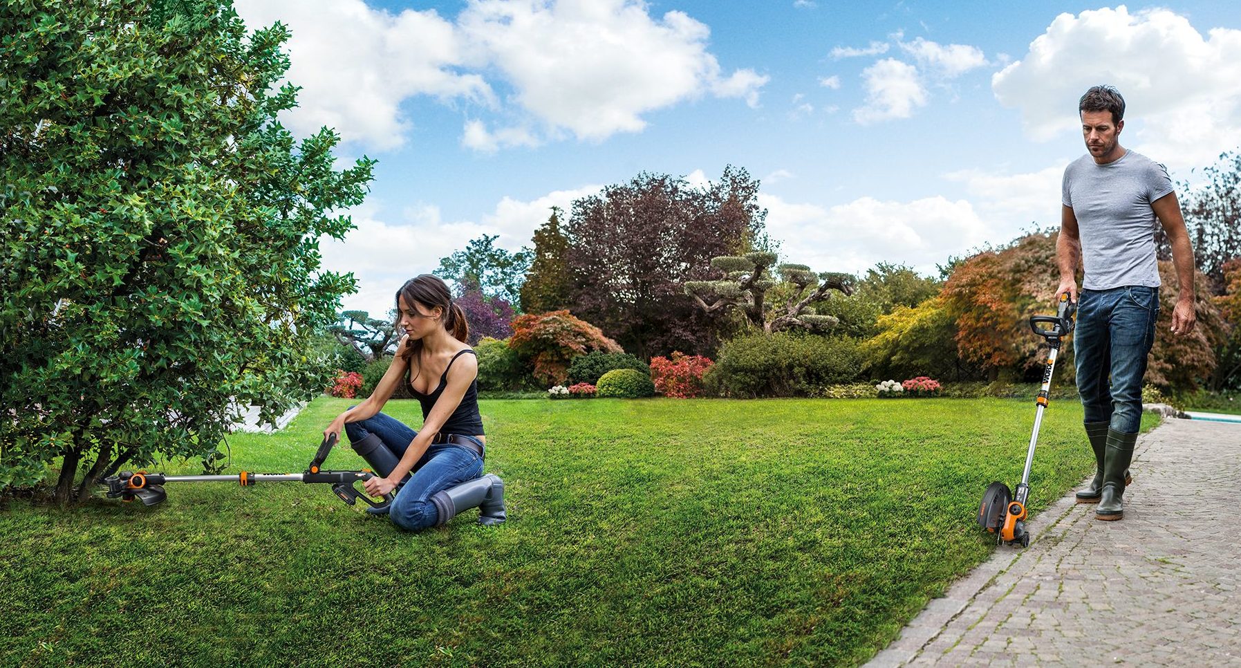 A Lightweight, Cordless Trimmer/Edger w/ PushButton Line Feed GarageSpot