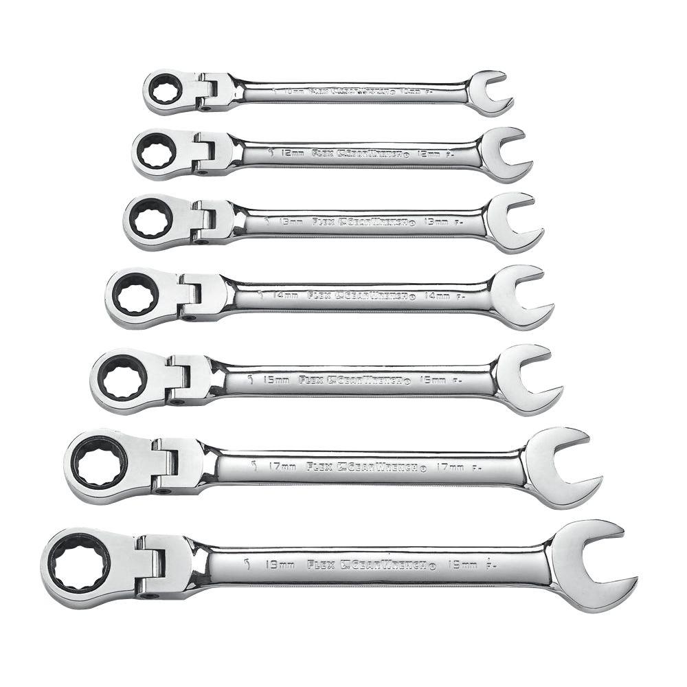 GEARWRENCH 7 pc Metric Flex Head Wrench Set