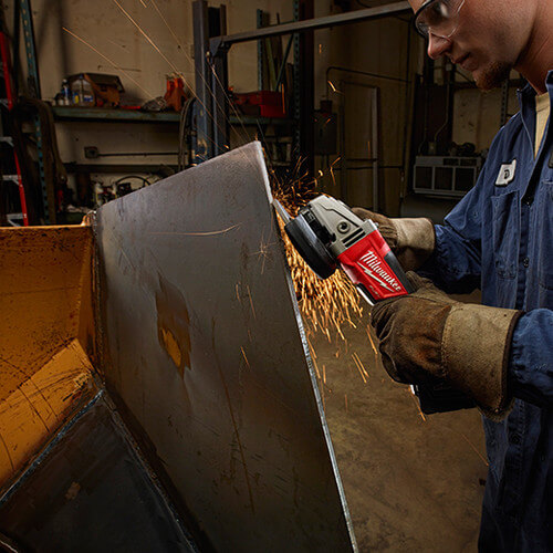 Heavy duty mechanic using angle grinder