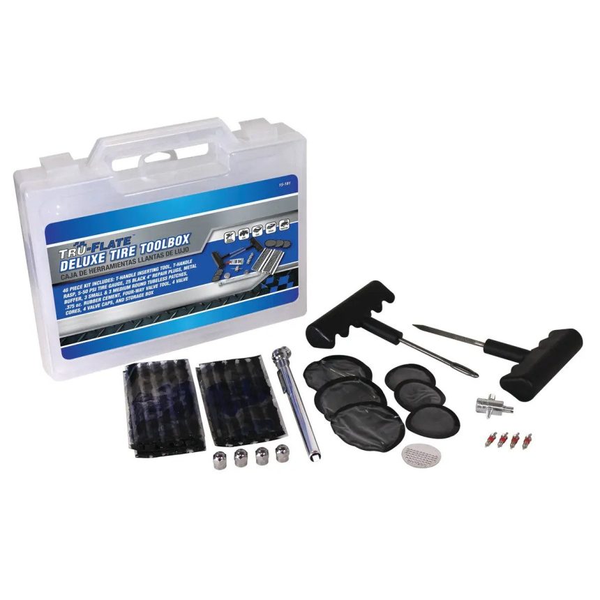 TRU-FLATE 15-181 Deluxe Patch and Plug Tire Repair Kit