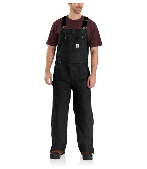 Carhartt mens Loose Fit Washed Duck Insulated Bib Overall