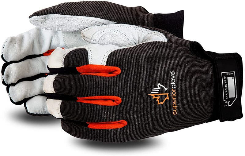 Superior MXGCE Clutch Gear Grain Goatskin Leather Mechanics Gloves