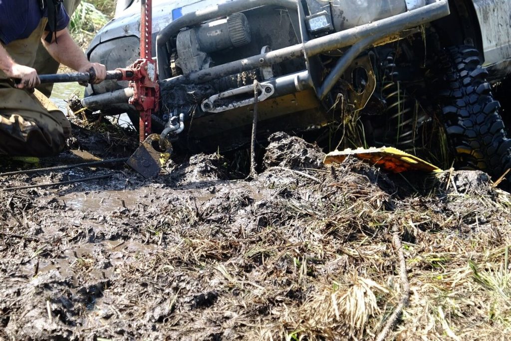 Truck stuck in mud